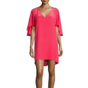 AMANDA UPRICHARD Aerial Neon flutter sleeve dress